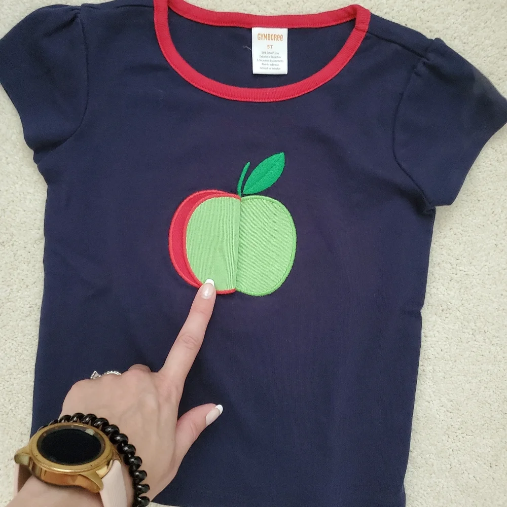 Gymboree Girls' Peek-A-Boo Apple Patch Top - Teacher's Favorite Shirt sz5T